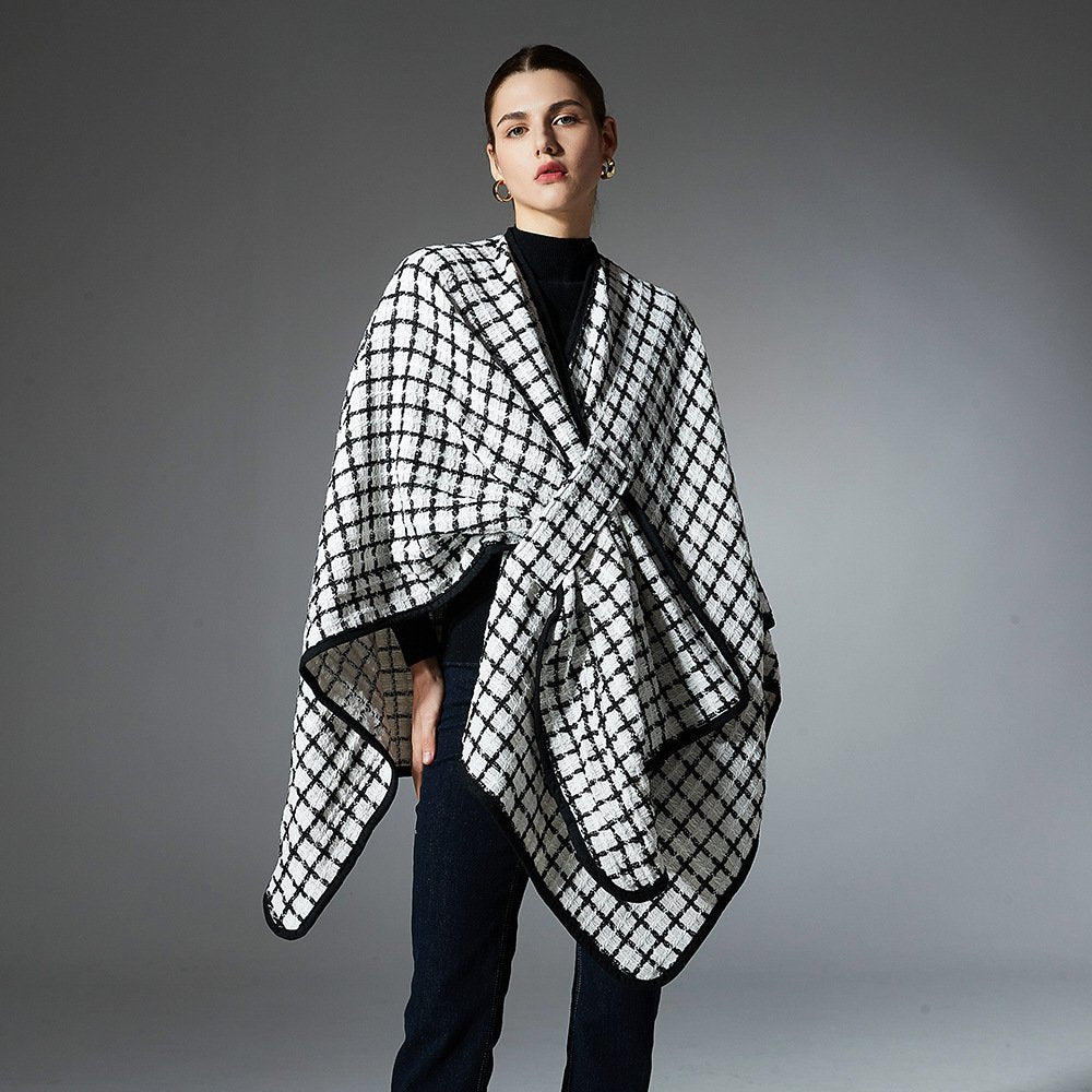 Warm Plaid Shawl Wrap