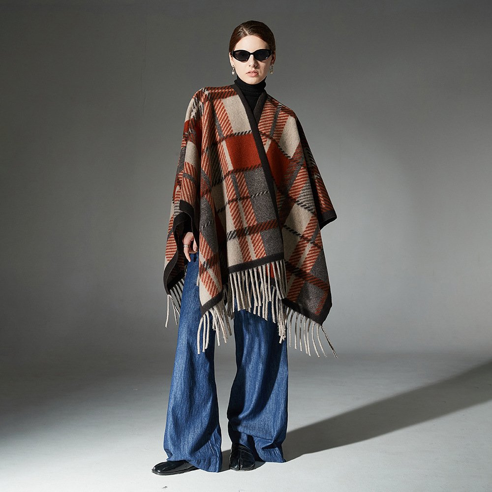 Stay Warm & Stylish Camel Tassel Shawl