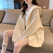 Cozy Embroidered Hoodie Cardigan for Girls