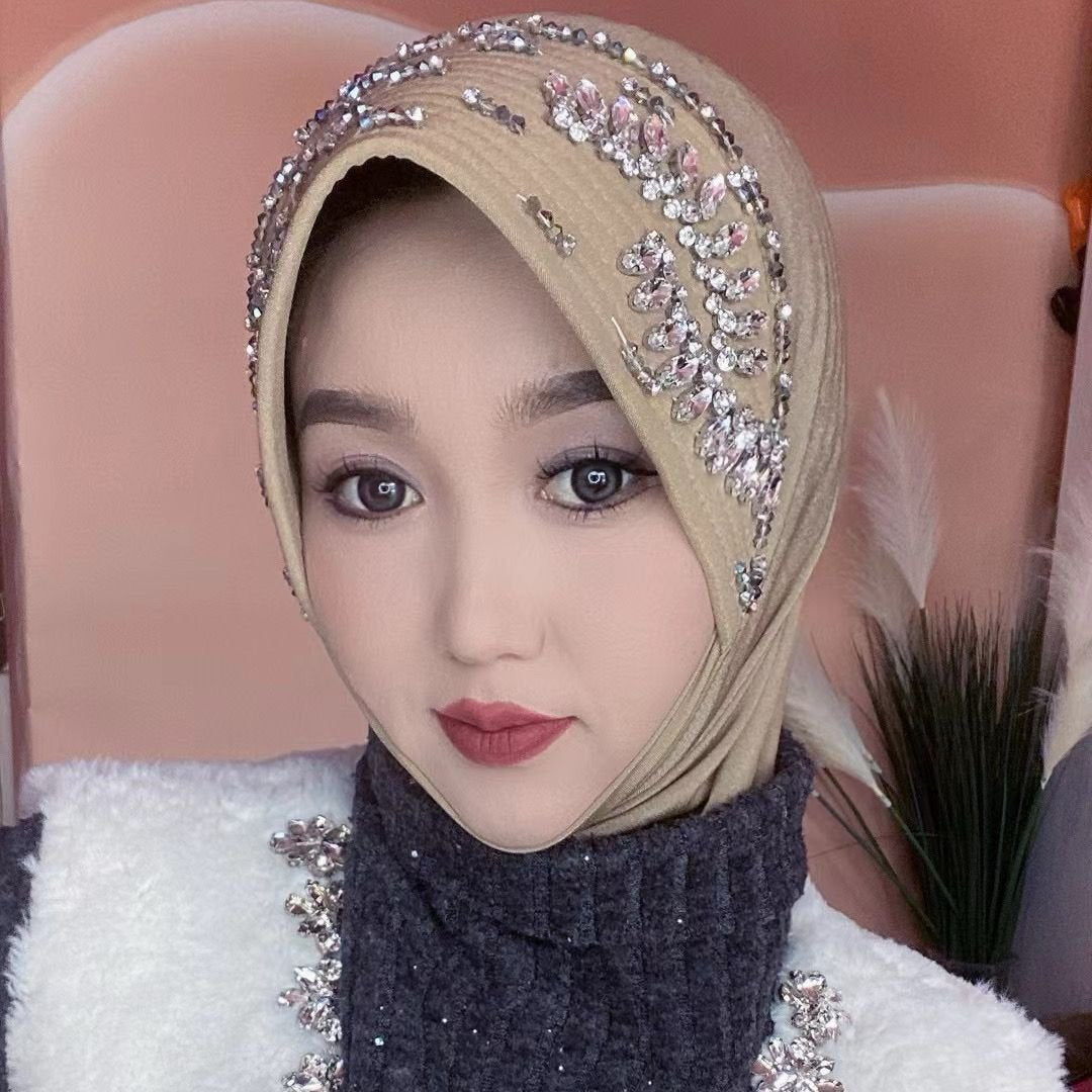 Elegant Rhinestone Headscarf for Women