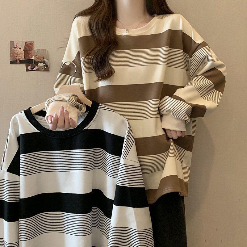 Cozy Loose Fit Stripe Sweater for Women