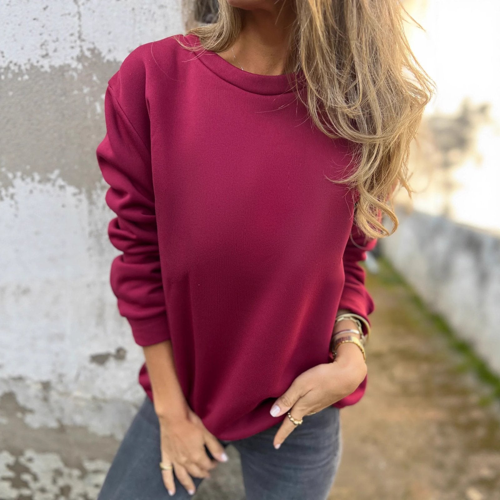 Cozy Solid Color Sweater for Women