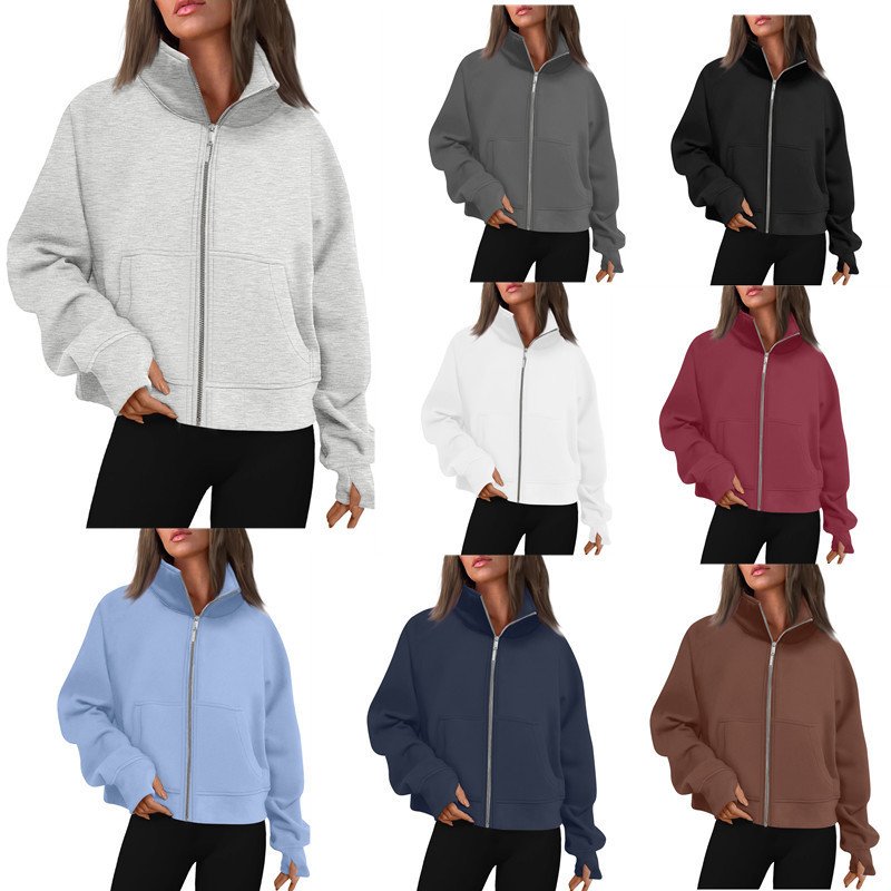 Temperate Commute Hoody for Women - Long Zipper, Thumb Hole, Brushed Finish