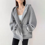 Cozy Women's Hooded Cardigan - Loose-Fitting Pullover Coat