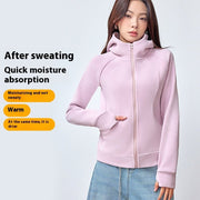 Double-Sided Hooded Sweater & Velvet Cardigan Zipper Coat