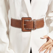Hand-Knitted Rope Belt with Decorative Buckle