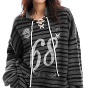 Cozy Mixed Color Stripe Sweater for Women