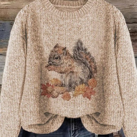 Cozy Thick Needle 3D Round Neck Sweater