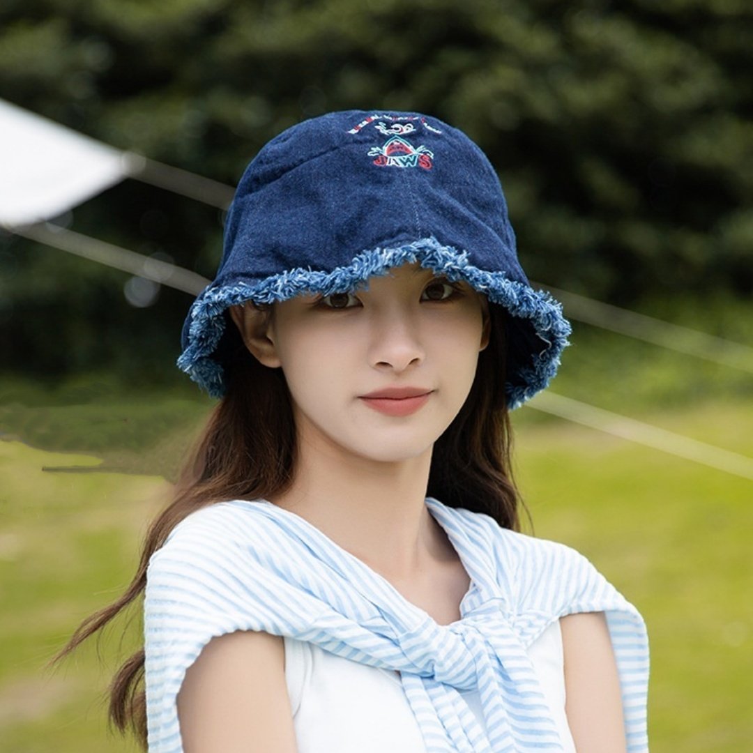 Denim Bucket Hat for Women - Breathable Sun Protection