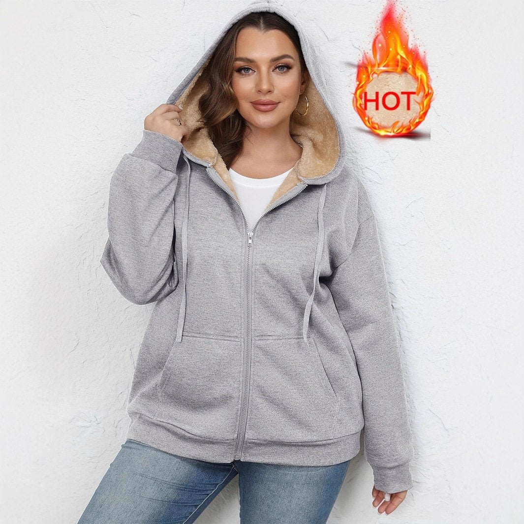 Cozy Women's Hoodie Coat with Zipper