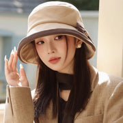 Winter Bow Hat for Women - Warm & Windproof Cotton Beanie