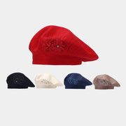 Vintage Floral Beret Hat for Women