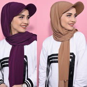 Women's Solid Color Scarf Hat for Muslim