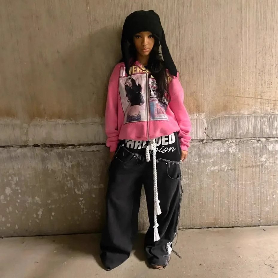 Hip-Hop Street Zipper Sweater for Women