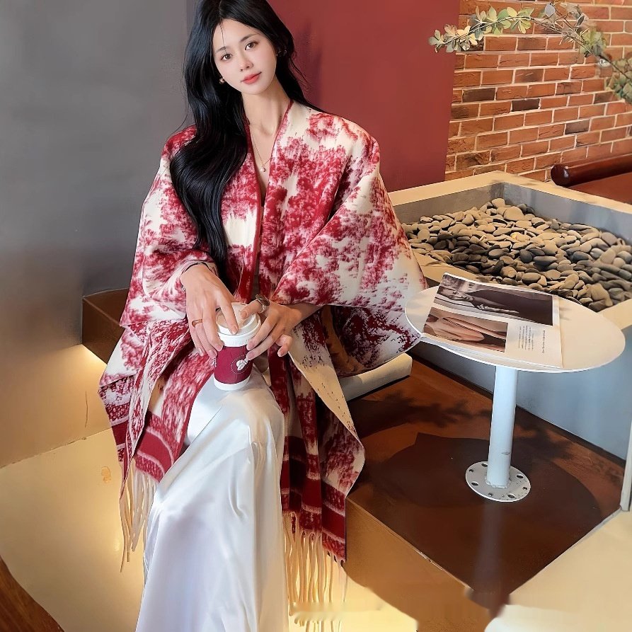 Personalized Tassel Scarf Cape for Women
