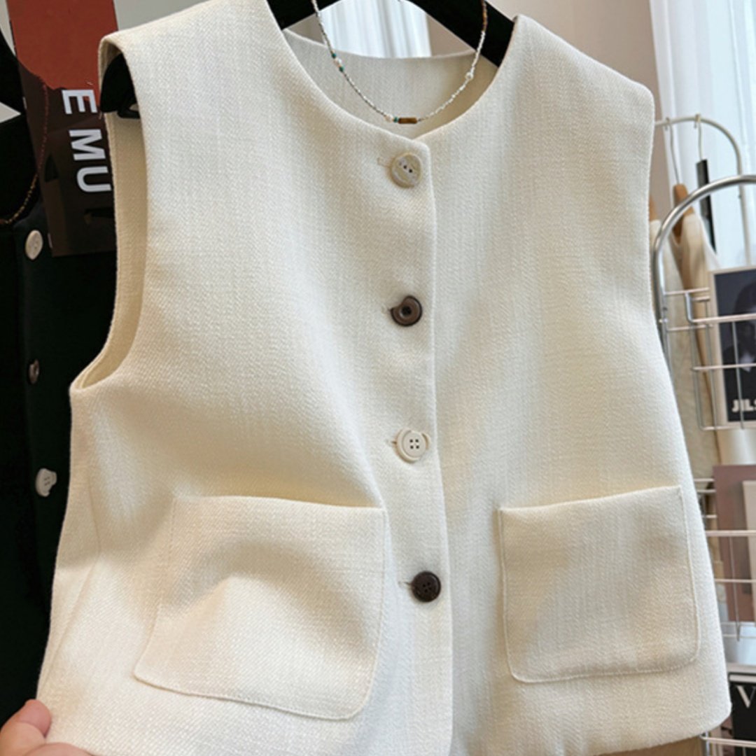 Temperament Bandage Vest for Women - French Style Sleeveless Outerwear