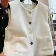 Temperament Bandage Vest for Women - French Style Sleeveless Outerwear