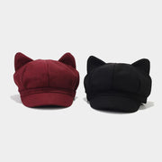 Women's Woolen Peaked Cap for Sun Protection