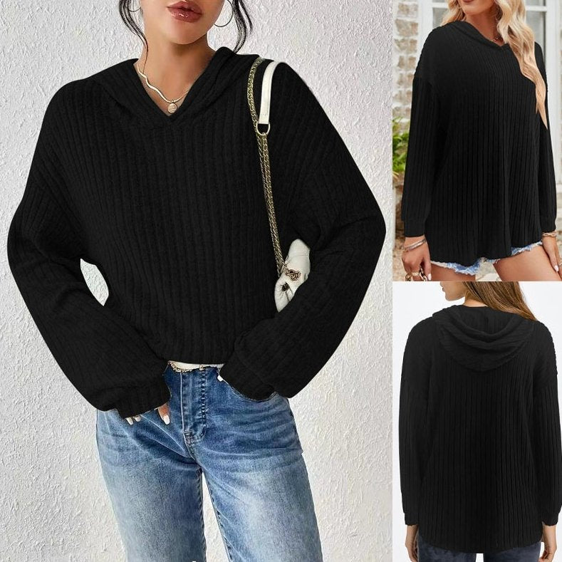 Cozy Long Sleeve Hooded Sweater for Women