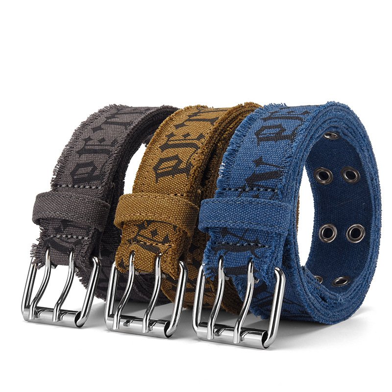 Elevate Your Style with Embossed Cotton Washed Jeans Belt
