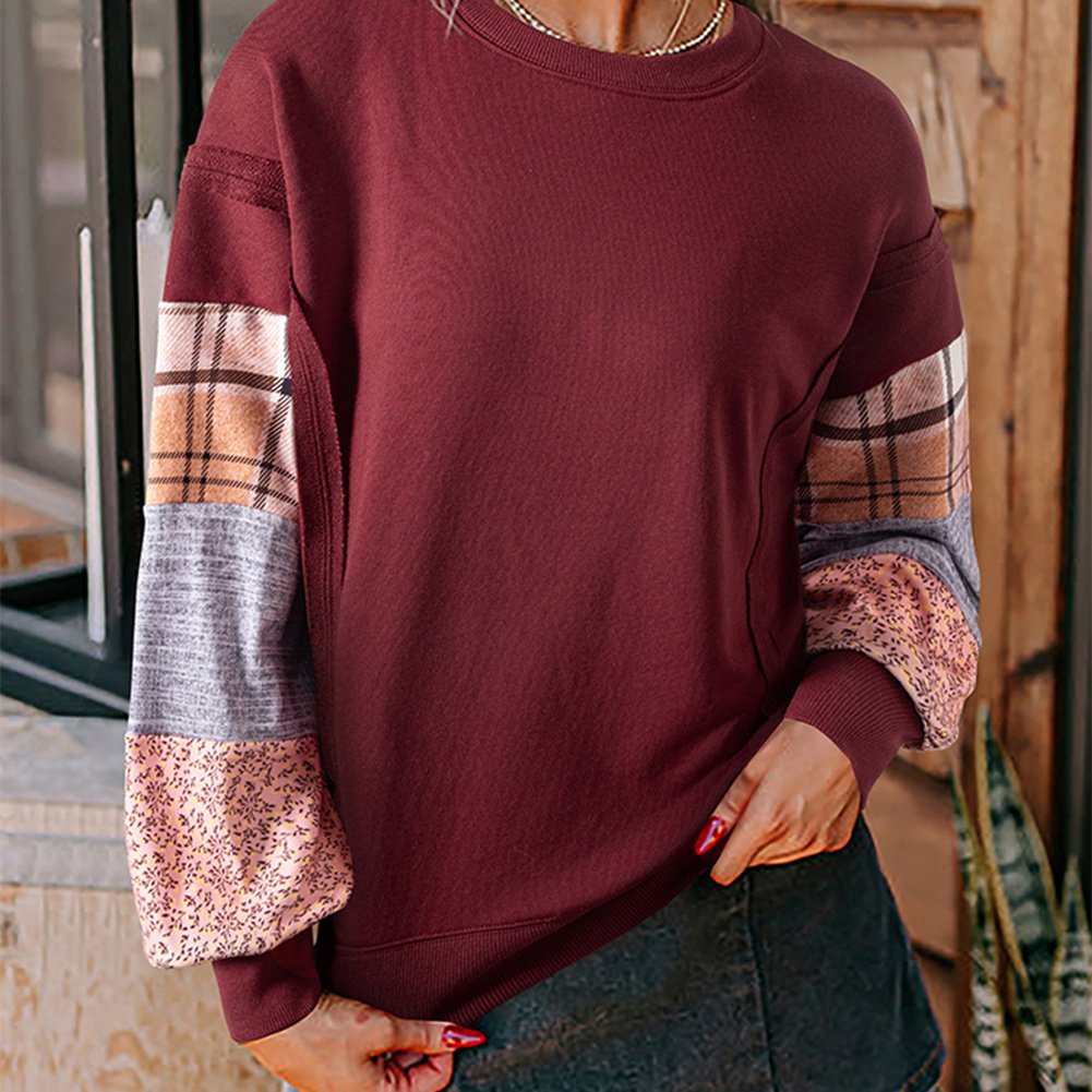 Cozy Plaid Long-sleeved Top for Women