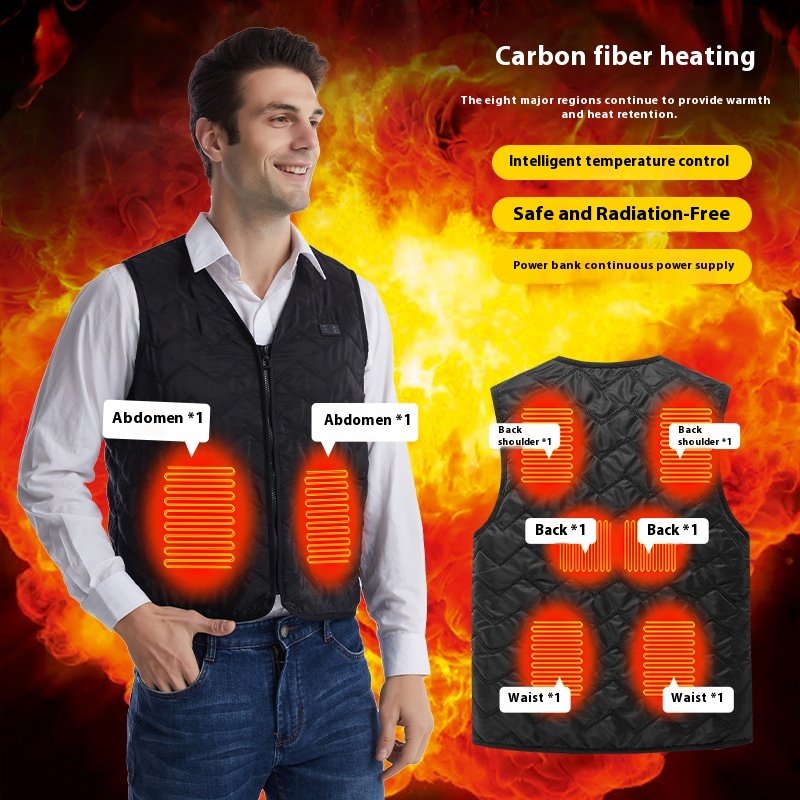 Stay Warm in Style with Carbon Fiber Electric Heating Vest