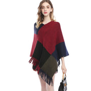Cozy Plaid Shawl Cape