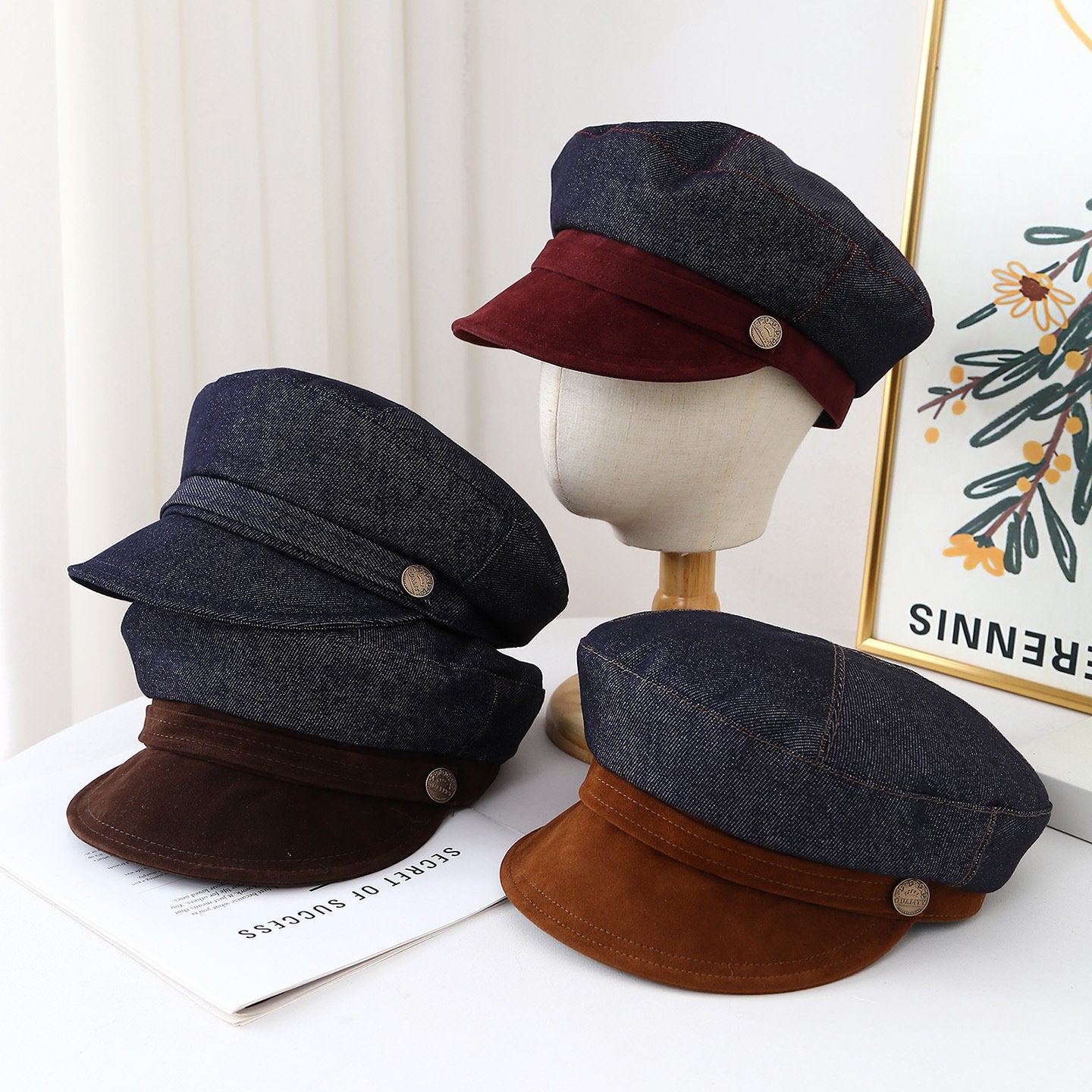 Korean Style Military Cap for Women