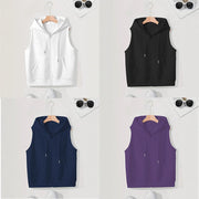 Women's Sleeveless Zip Cardigan Sweater - Slim Fit, Versatile Style