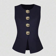 Elegant Waist-Tight Women's Vest Solid Color