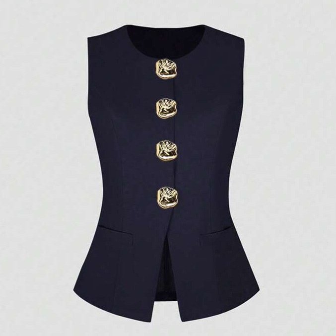 Elegant Waist-Tight Women's Vest Solid Color