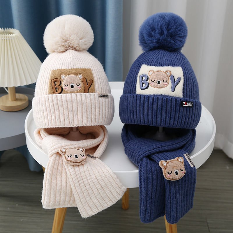 Warm Kids Hat Set