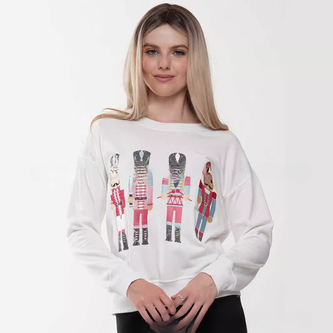Cozy Winter Sweater with Embroidery & Sequins