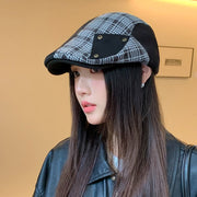 Retro Plaid Hats for Women - Slimming Face
