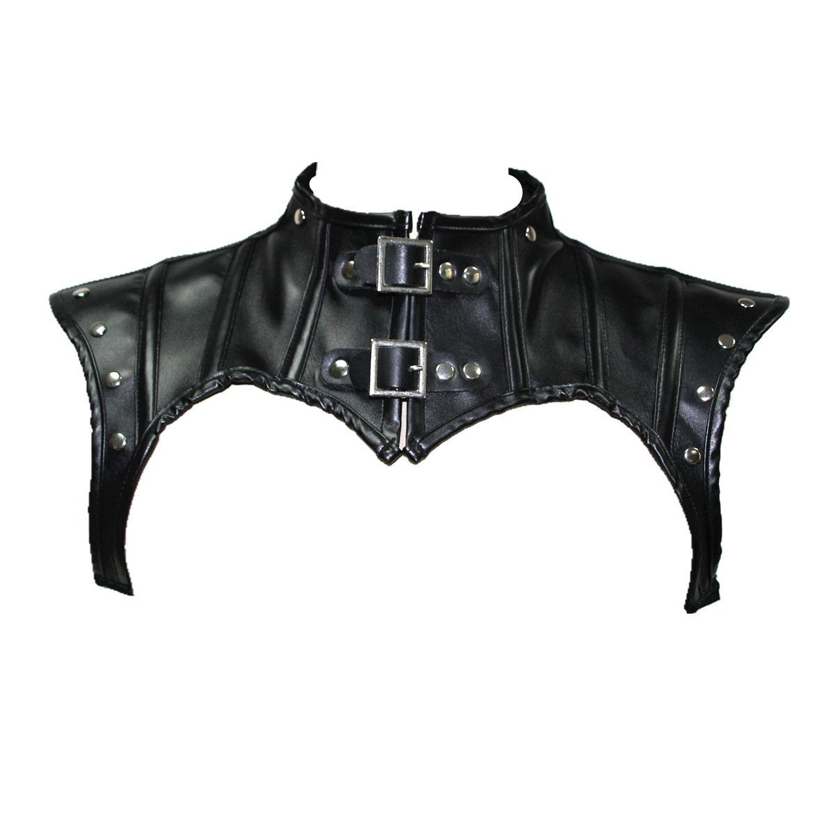 Punk Leather Motorcycle Belt Buckle with Shawl Collar
