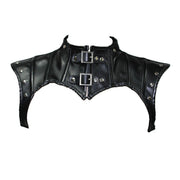 Punk Leather Motorcycle Belt Buckle with Shawl Collar