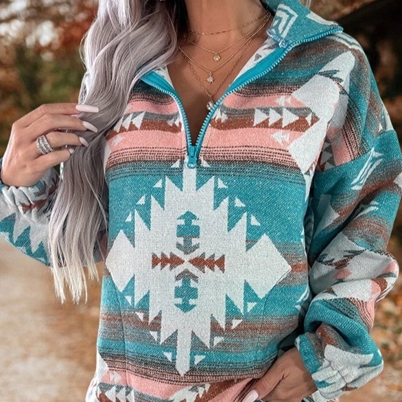 Cozy Retro Pattern Pullover Sweater
