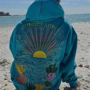 Cozy Sunflower Hoodie Sweater - Loose Fit