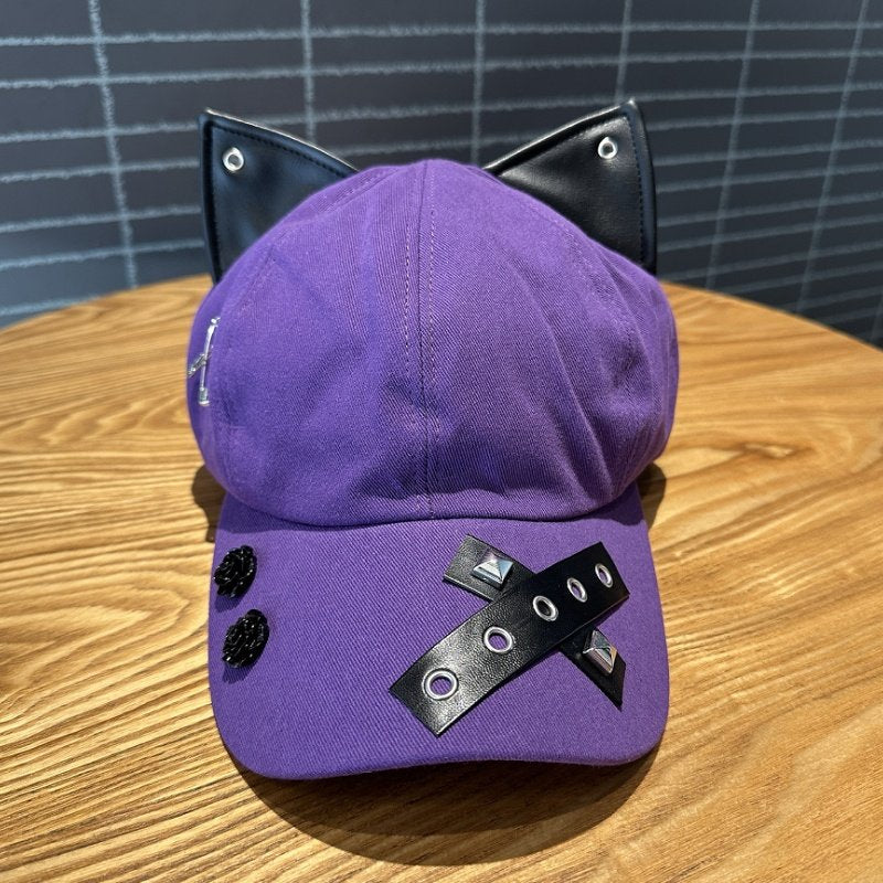 3D Cat Ear Baseball Cap for Women