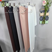 Mid-Length Coffee, White, Gray, or Khaki Pullover Scarf