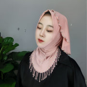 Elevate Your Style with Crystal Tassel Linen Scarf