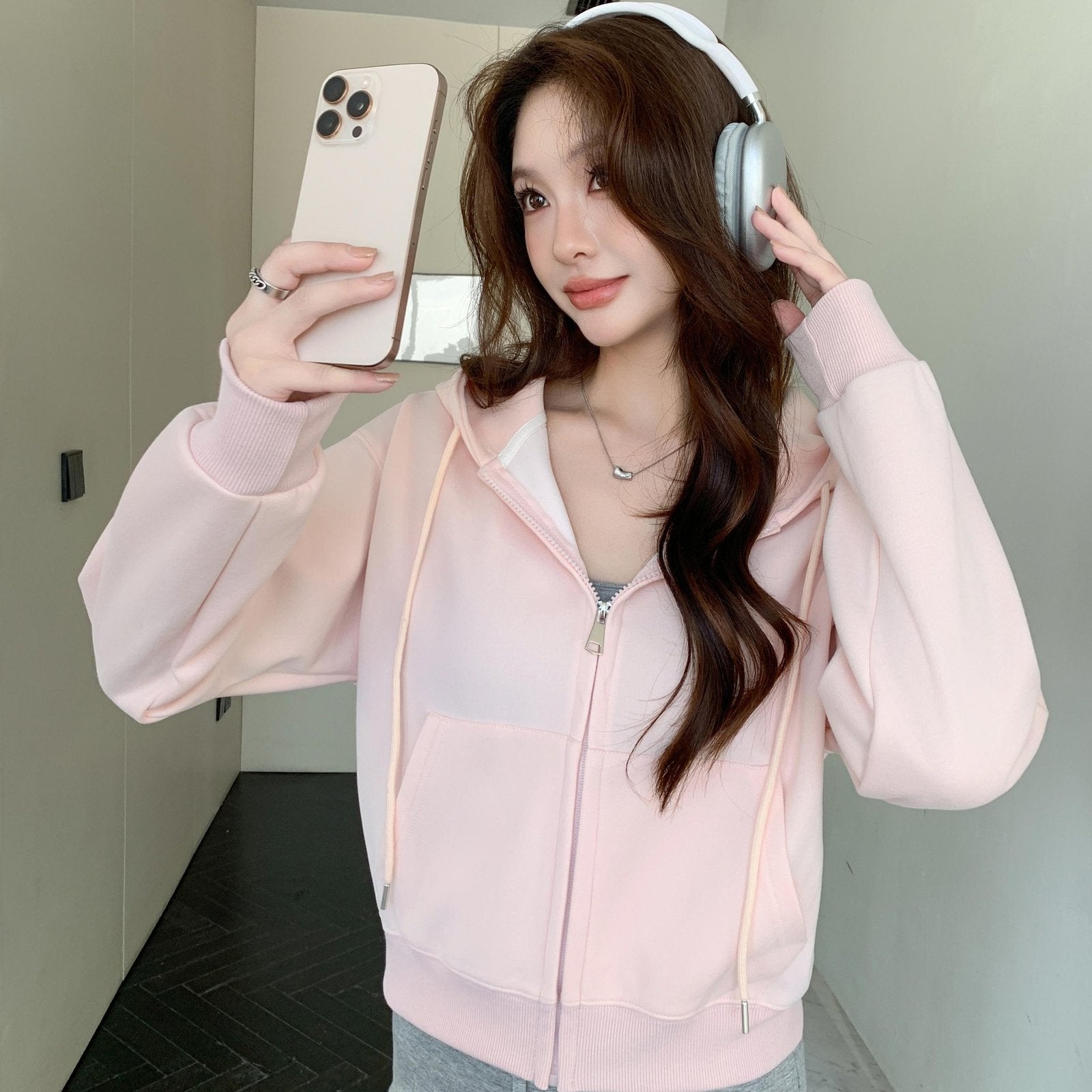 Spring & Autumn Hooded Sweater Coat for Women