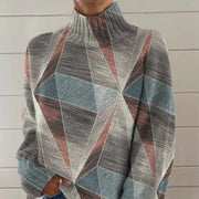 Cozy 3D Floral Print Long Sleeve Pullover