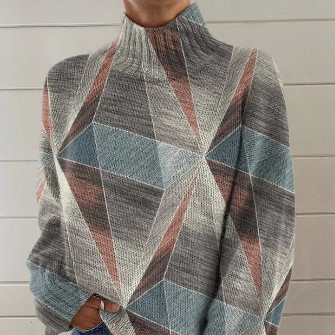 Cozy 3D Floral Print Long Sleeve Pullover