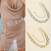 Gold Silver Metal Hip Hop Waist Chain for Women