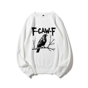 Autumn Pullover Hoodie with Crow Pattern