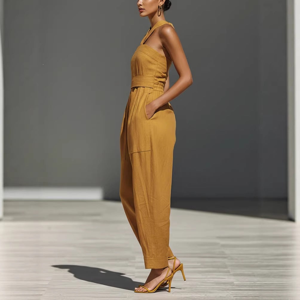 Women's Cross-Strap Loose Jumpsuit & Romper