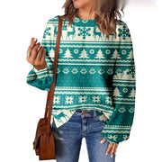 Fashion Round Neck Sweater for Women - Loose Fit Pullover