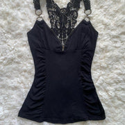 Retro Chic Cotton Lace Cami Top