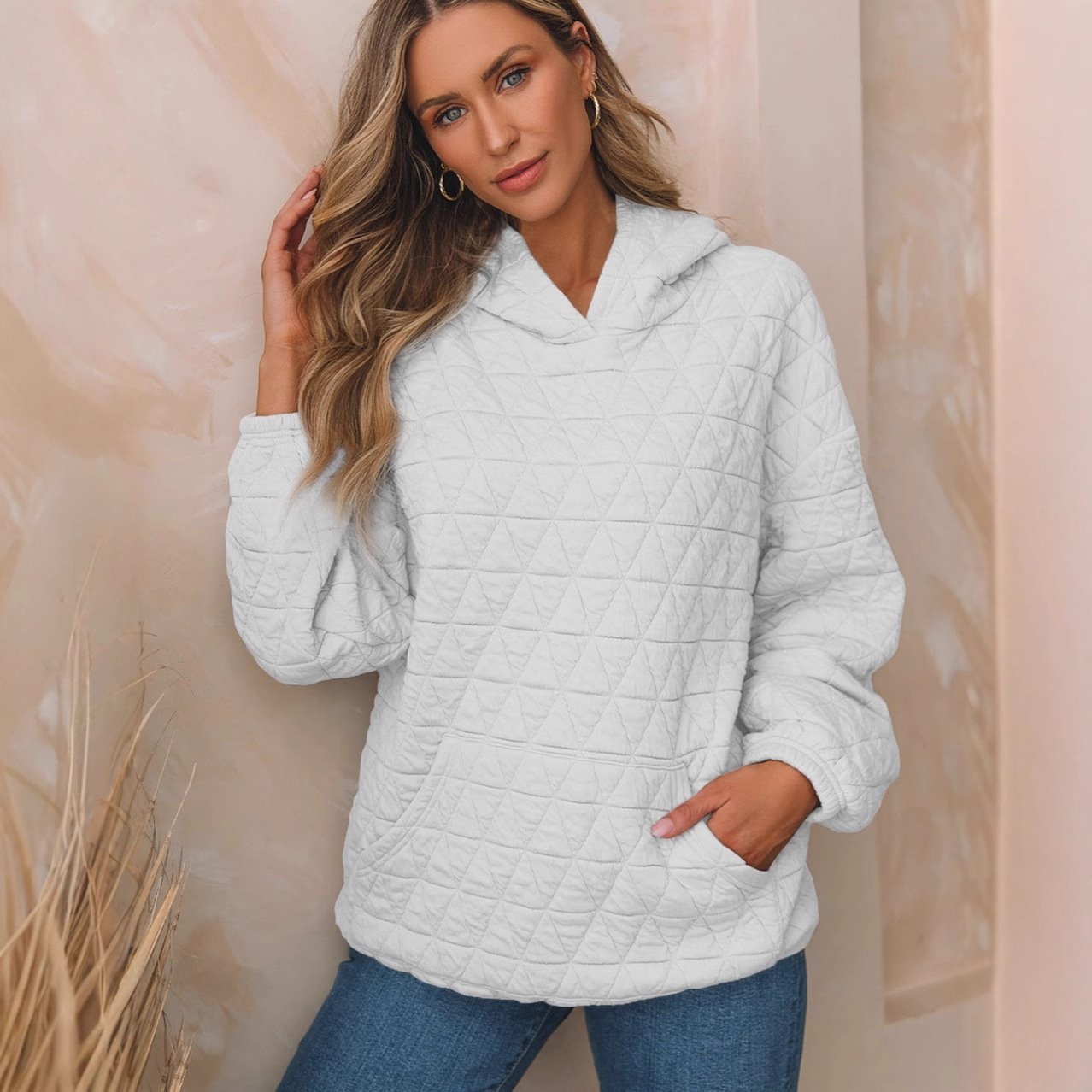 Cozy Solid Color Hooded Sweater for Women